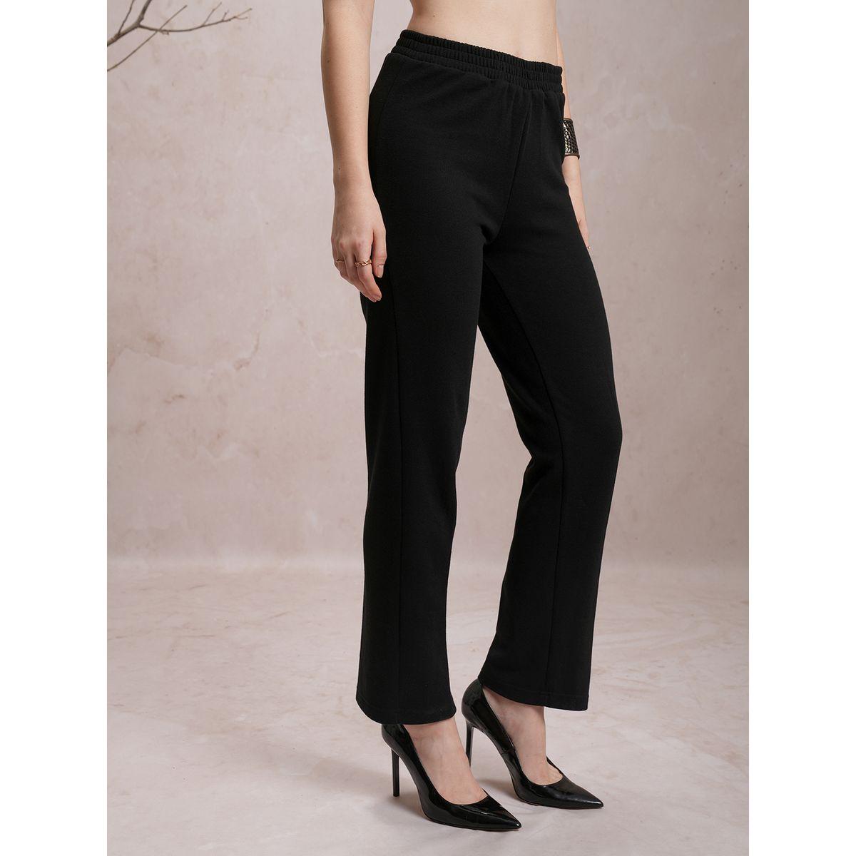 بنطال سادة بقصة عادية وخصر متوسط فيشود × ستايلي-women-clothing-bottoms-trousers-image-6