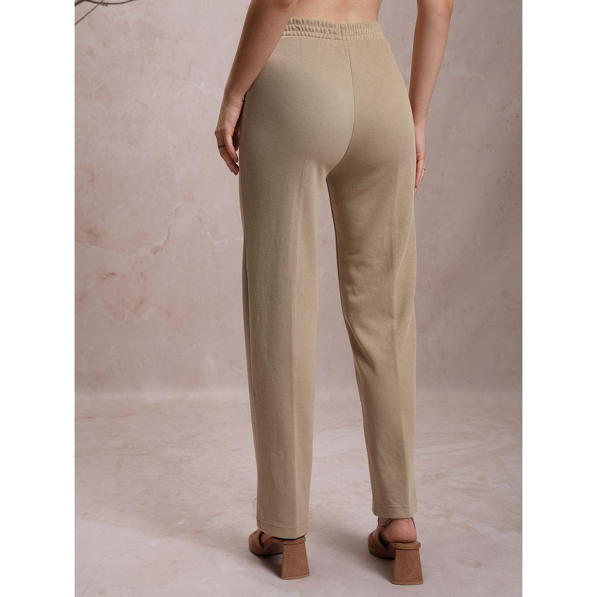 Vishudh X Styli  Solid Regular Fit Pants with Elasticated Waistband-women-clothing-bottoms-trousers-image-3