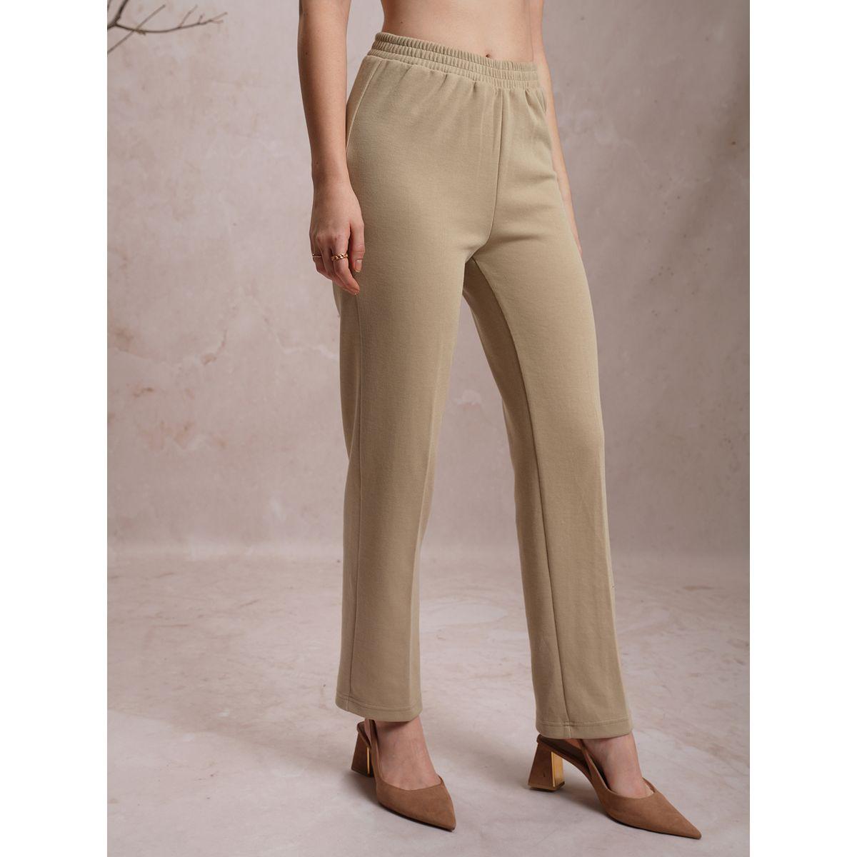 Vishudh X Styli  Solid Regular Fit Pants with Elasticated Waistband-women-clothing-bottoms-trousers-image-6