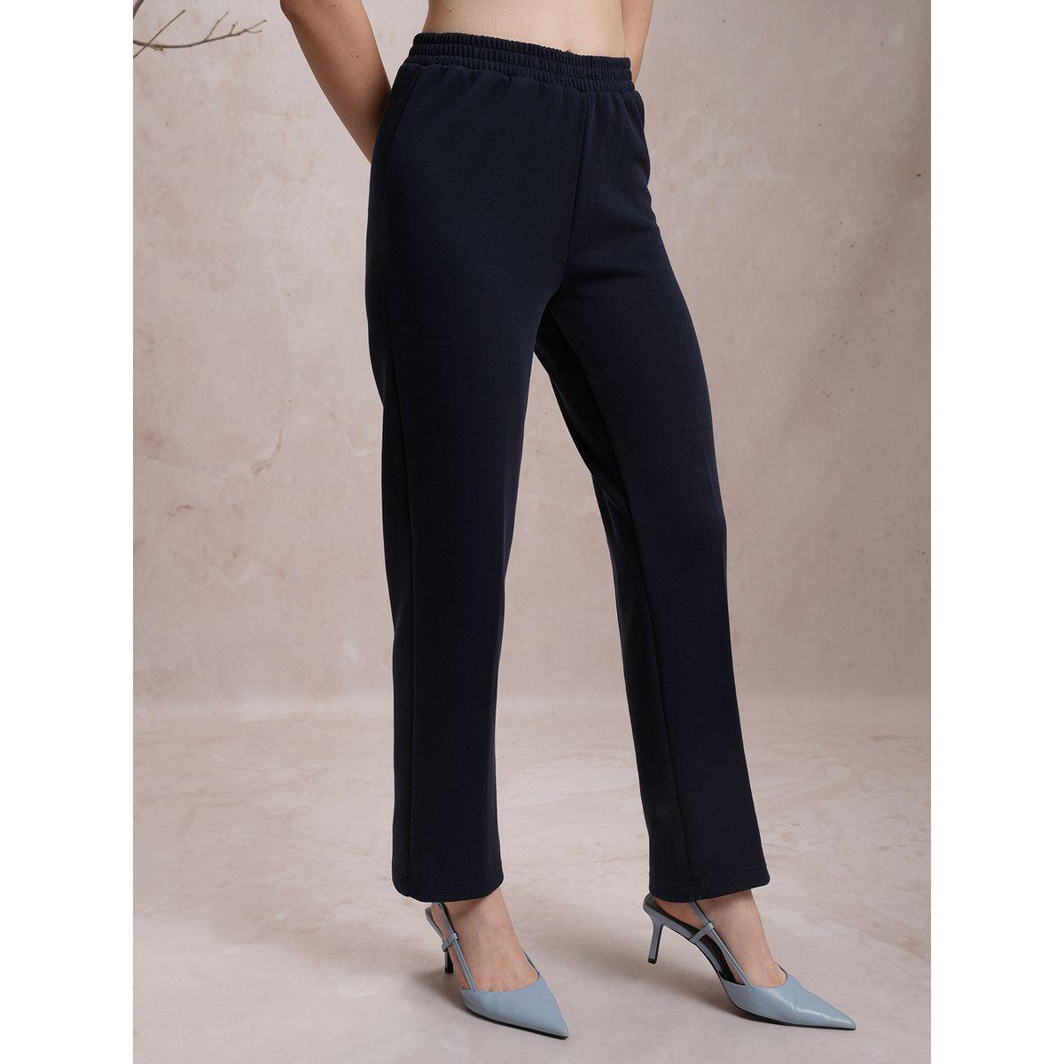 بنطال سادة بقصة عادية وخصر مطاطي فيشود × ستايلي-women-clothing-bottoms-trousers-image-6