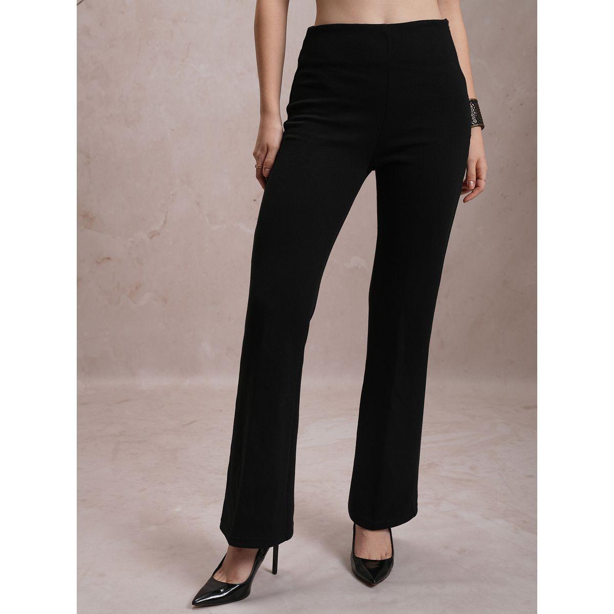 بنطال بقصة مستقيمة وسحَّاب غلق جانبي فيشود × ستايلي-women-clothing-bottoms-trousers-image-1