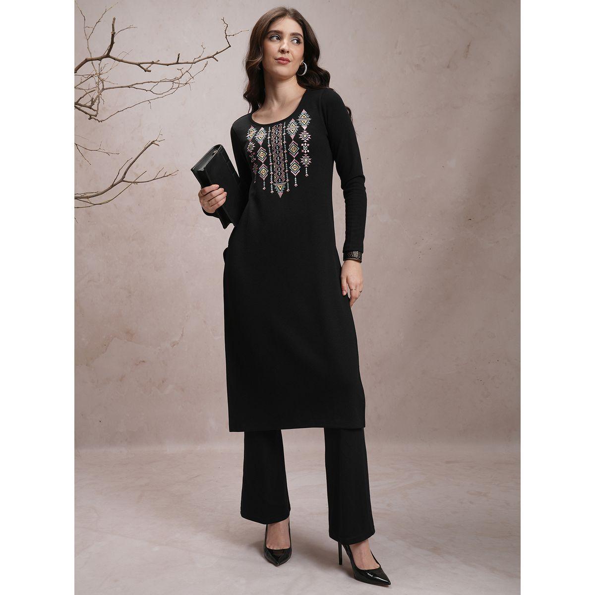 بنطال بقصة مستقيمة وسحَّاب غلق جانبي فيشود × ستايلي-women-clothing-bottoms-trousers-image-2
