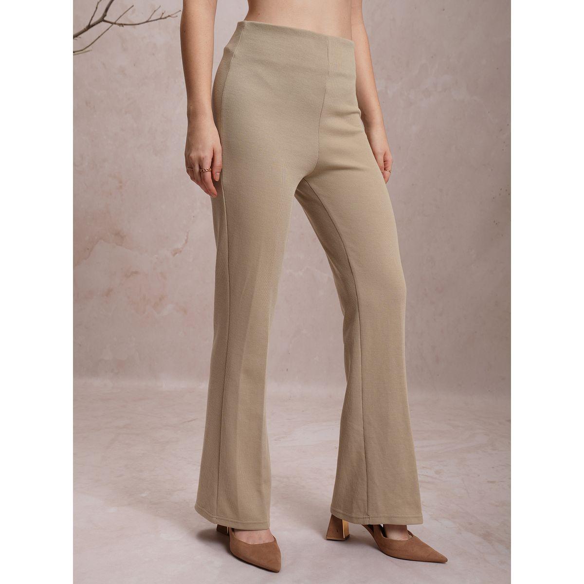 Vishudh X Styli  Solid Mid Rise Flared Pants with Side Zip Closure-women-clothing-bottoms-trousers-image-6