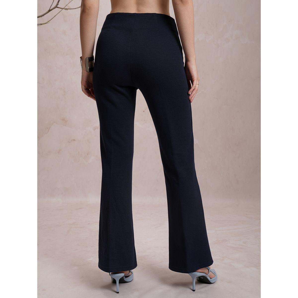 بنطال سادة بحافة واسعة وسحَّاب غلق جانبي فيشود × ستايلي-women-clothing-bottoms-trousers-image-3