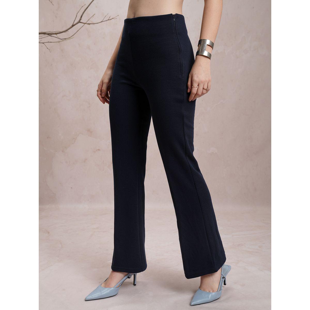 بنطال سادة بحافة واسعة وسحَّاب غلق جانبي فيشود × ستايلي-women-clothing-bottoms-trousers-image-4