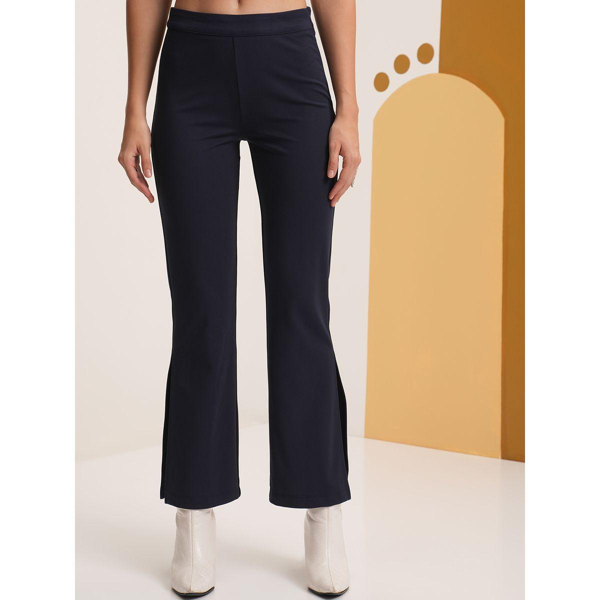 Vishudh X Styli  Solid Mid Rise Slit Hem Pants-women-clothing-bottoms-trousers-image-1