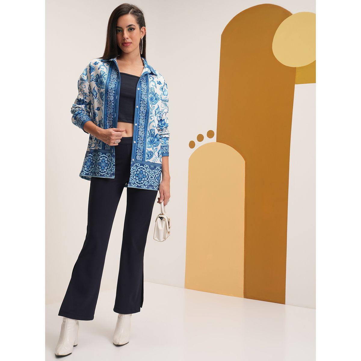 بنطال سادة بخصر متوسط وحافة مزين بشق فيشود × ستايلي-women-clothing-bottoms-trousers-image-2