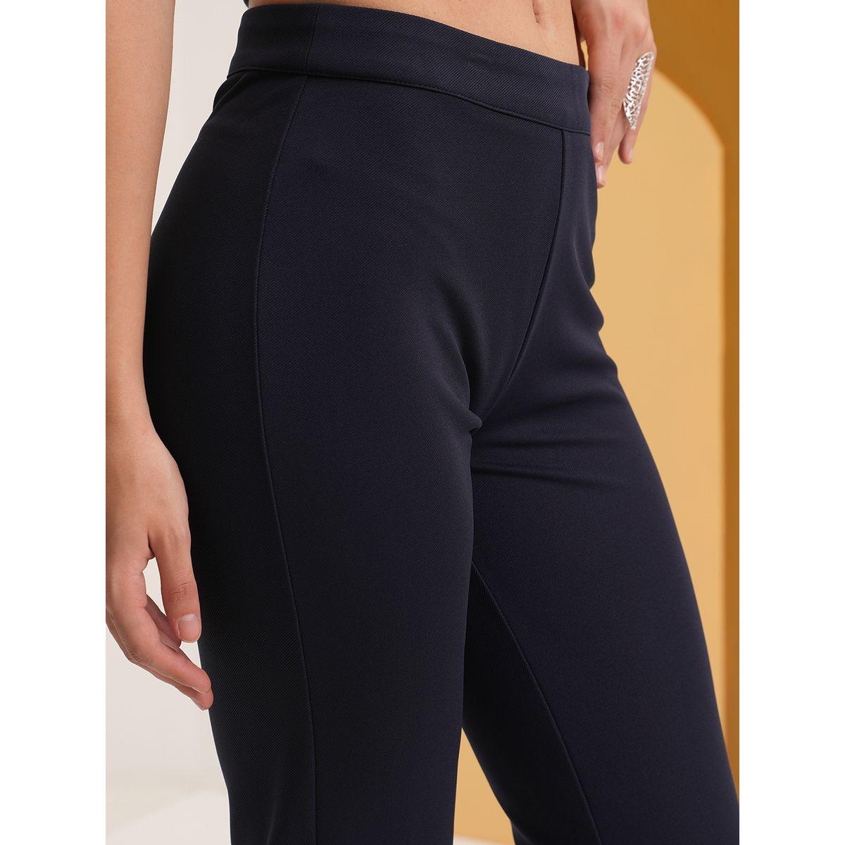بنطال سادة بخصر متوسط وحافة مزين بشق فيشود × ستايلي-women-clothing-bottoms-trousers-image-5