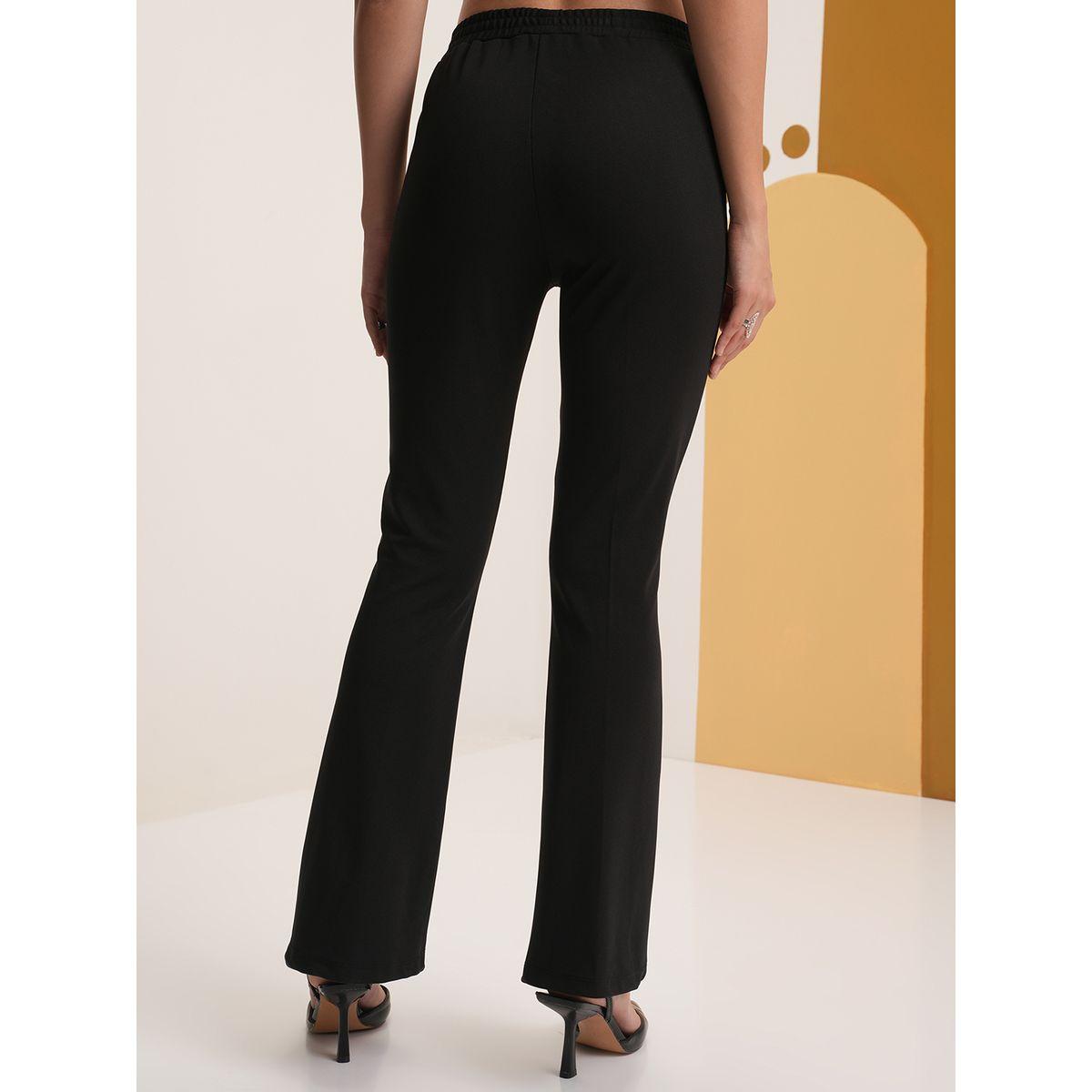 بنطال سادة بقصة عادية وخصر متوسط فيشود × ستايلي-women-clothing-bottoms-trousers-image-3