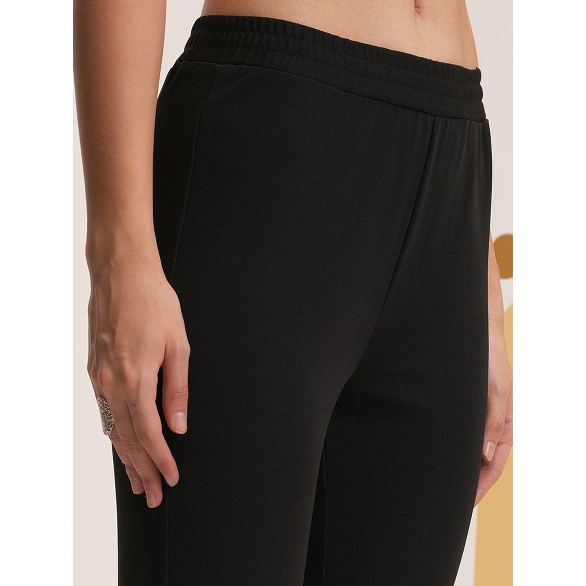بنطال سادة بقصة عادية وخصر متوسط فيشود × ستايلي-women-clothing-bottoms-trousers-image-5