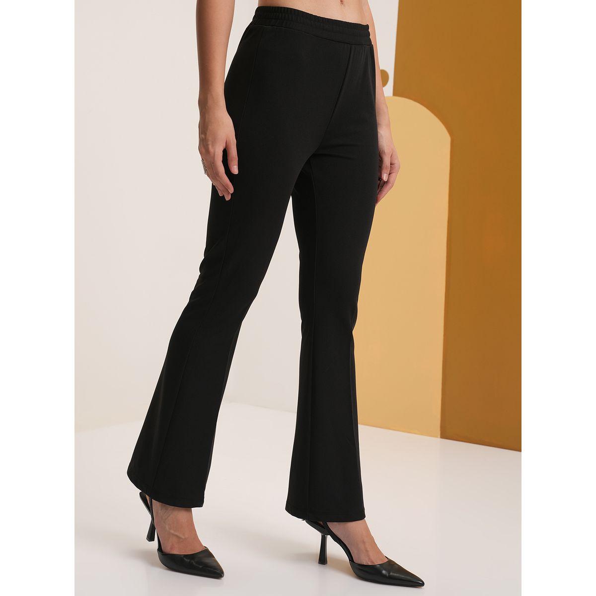بنطال سادة بقصة عادية وخصر متوسط فيشود × ستايلي-women-clothing-bottoms-trousers-image-6