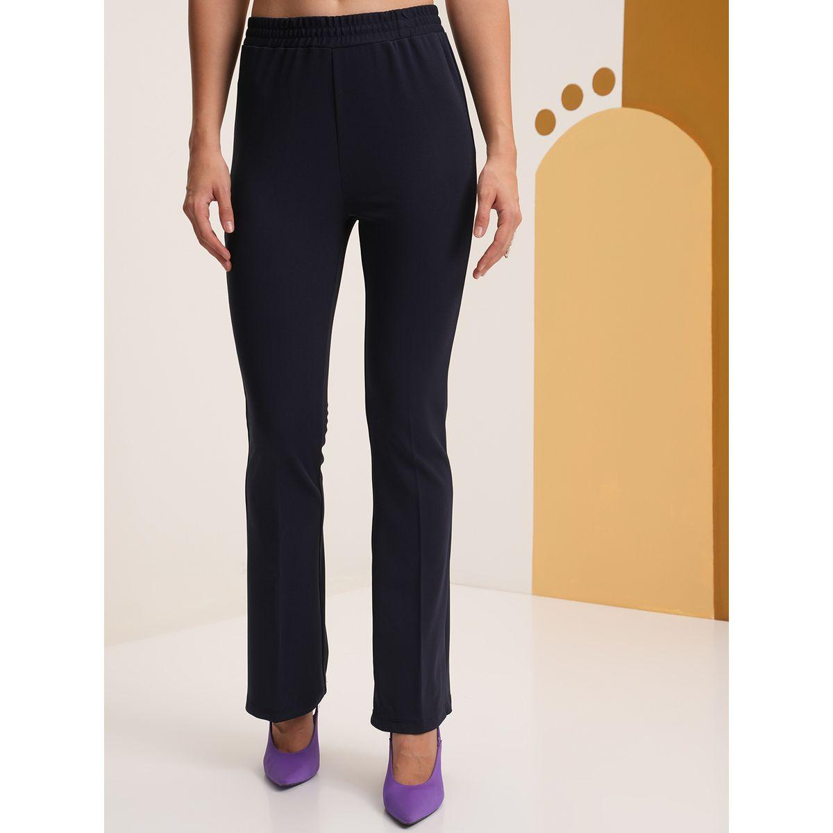 Vishudh X Styli  Solid Mid Rise Regular Fit Pants-women-clothing-bottoms-trousers-image-1