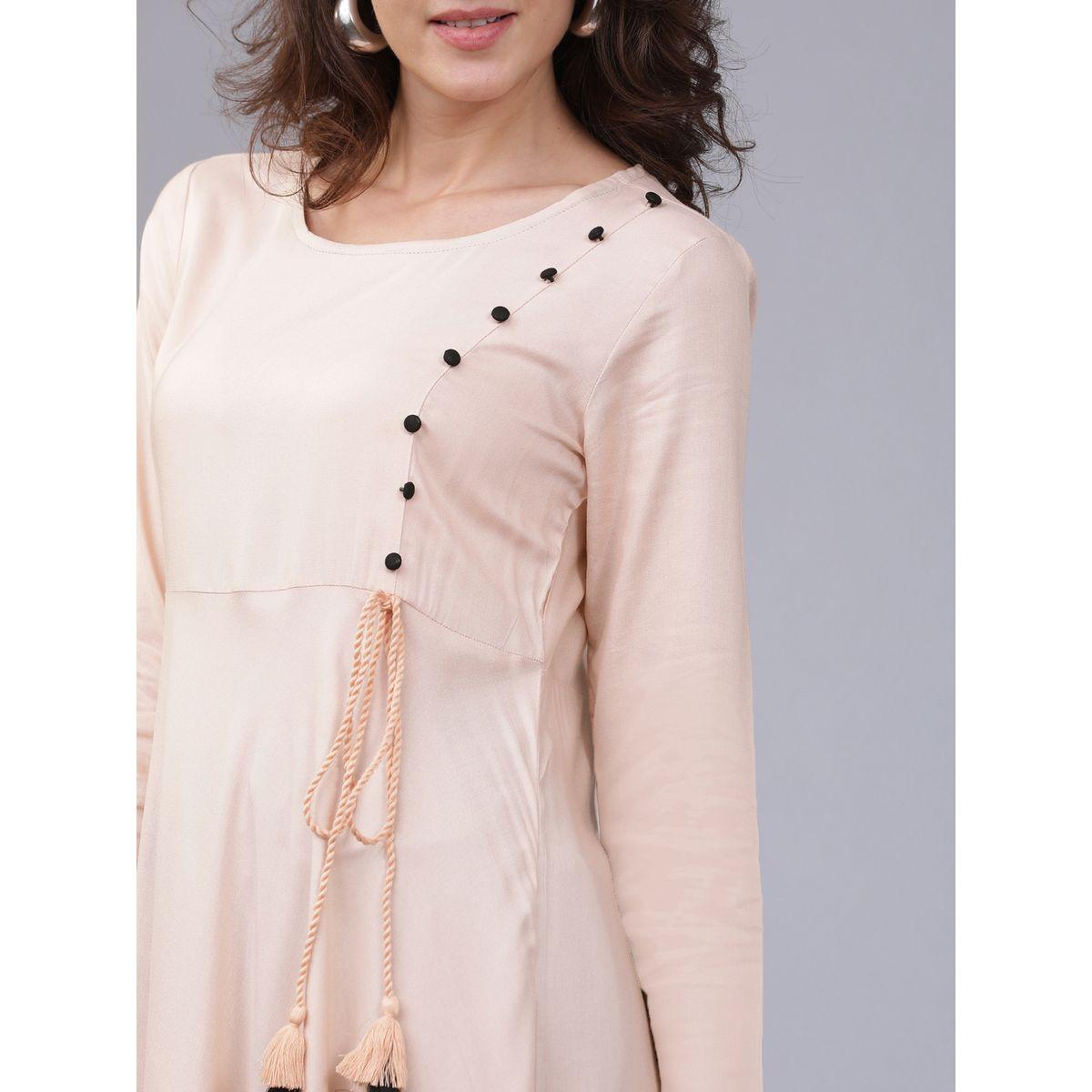 كورتا طويلة بتفاصيل أزرار مع شراشيب فيشود × ستايلي-women-clothing-ethnicwear-kurtas-image-4