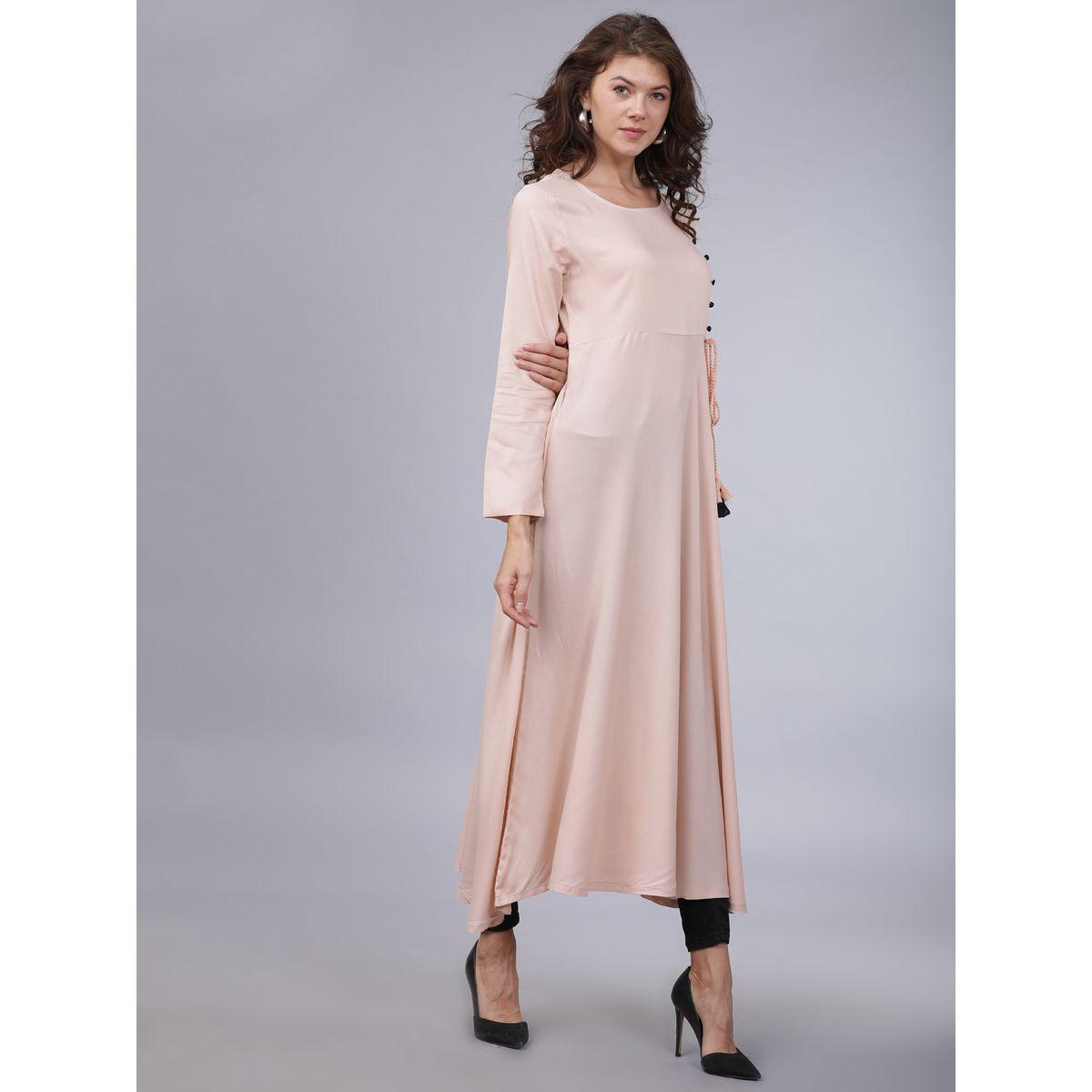 كورتا طويلة بتفاصيل أزرار مع شراشيب فيشود × ستايلي-women-clothing-ethnicwear-kurtas-image-5