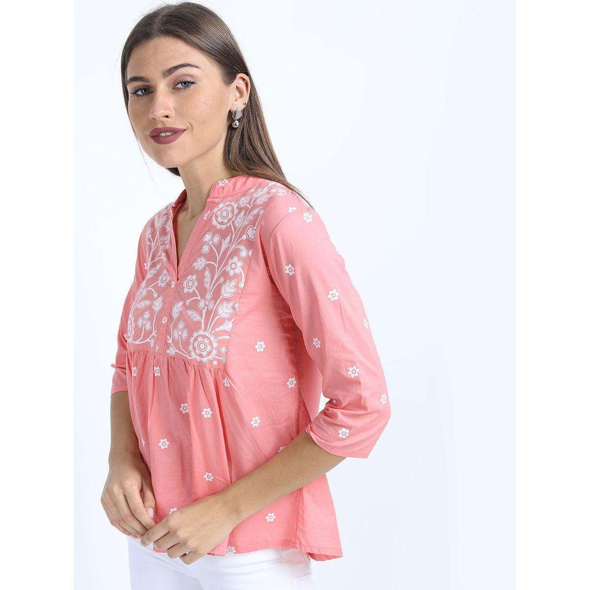 Vishudh X Styli  Floral Print Notch Neck Top-women-clothing-shirtsandblouses-blouses-image-2