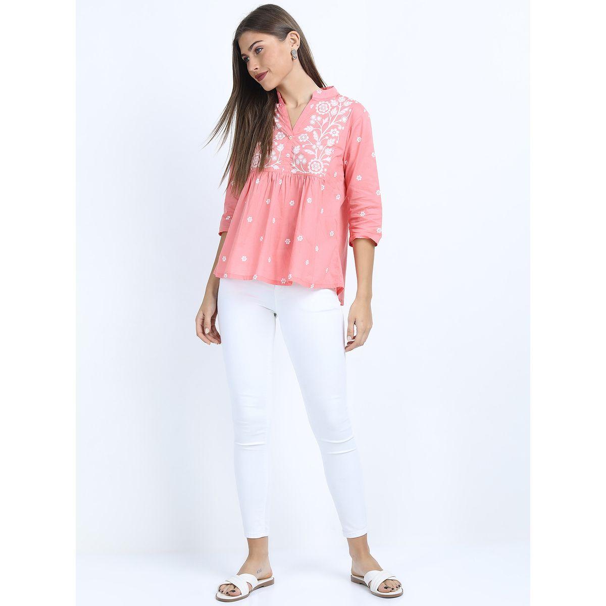 بلوزة بياقة مدببة وطبعة زهور فيشود × ستايلي-women-clothing-shirtsandblouses-blouses-image-5