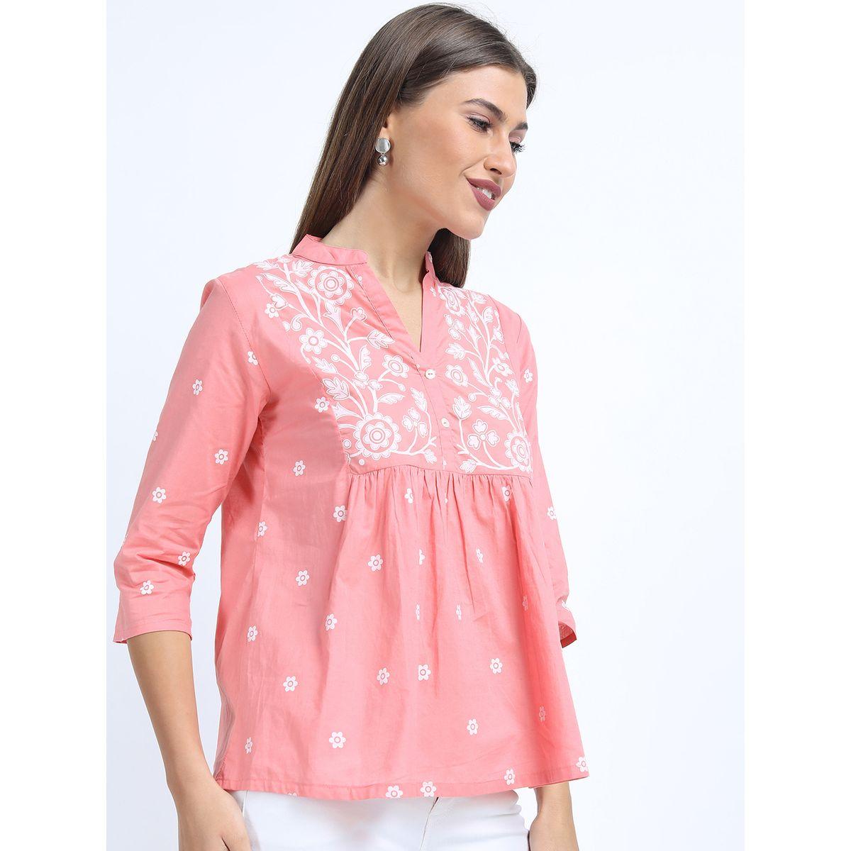 بلوزة بياقة مدببة وطبعة زهور فيشود × ستايلي-women-clothing-shirtsandblouses-blouses-image-6