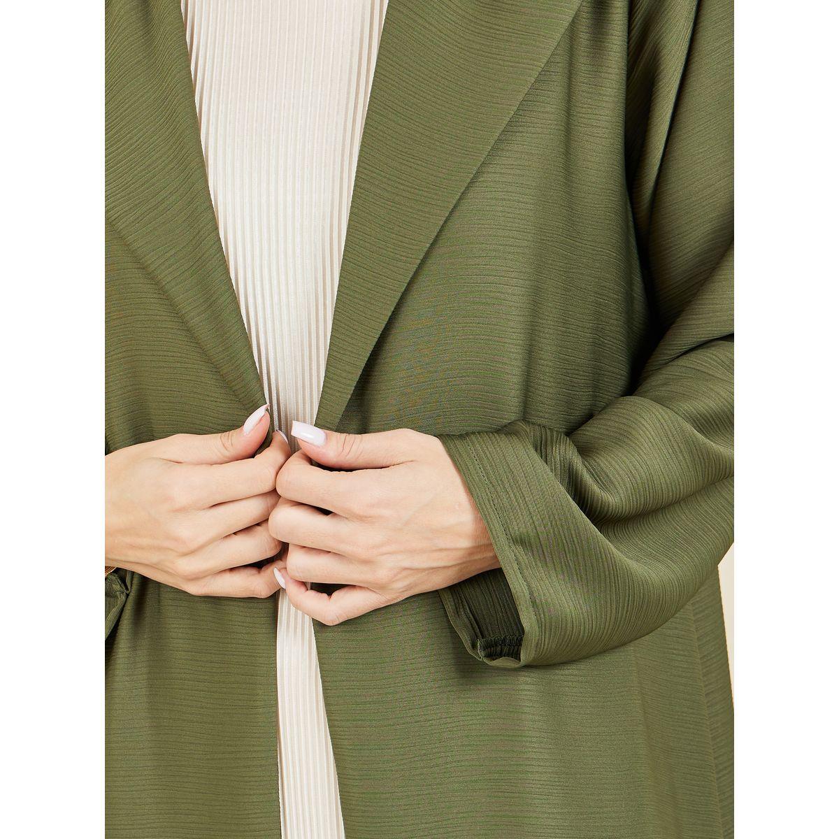 Styli Textured Notch Lapel Neck Abaya-women-arabicclothing-abayas-image-3