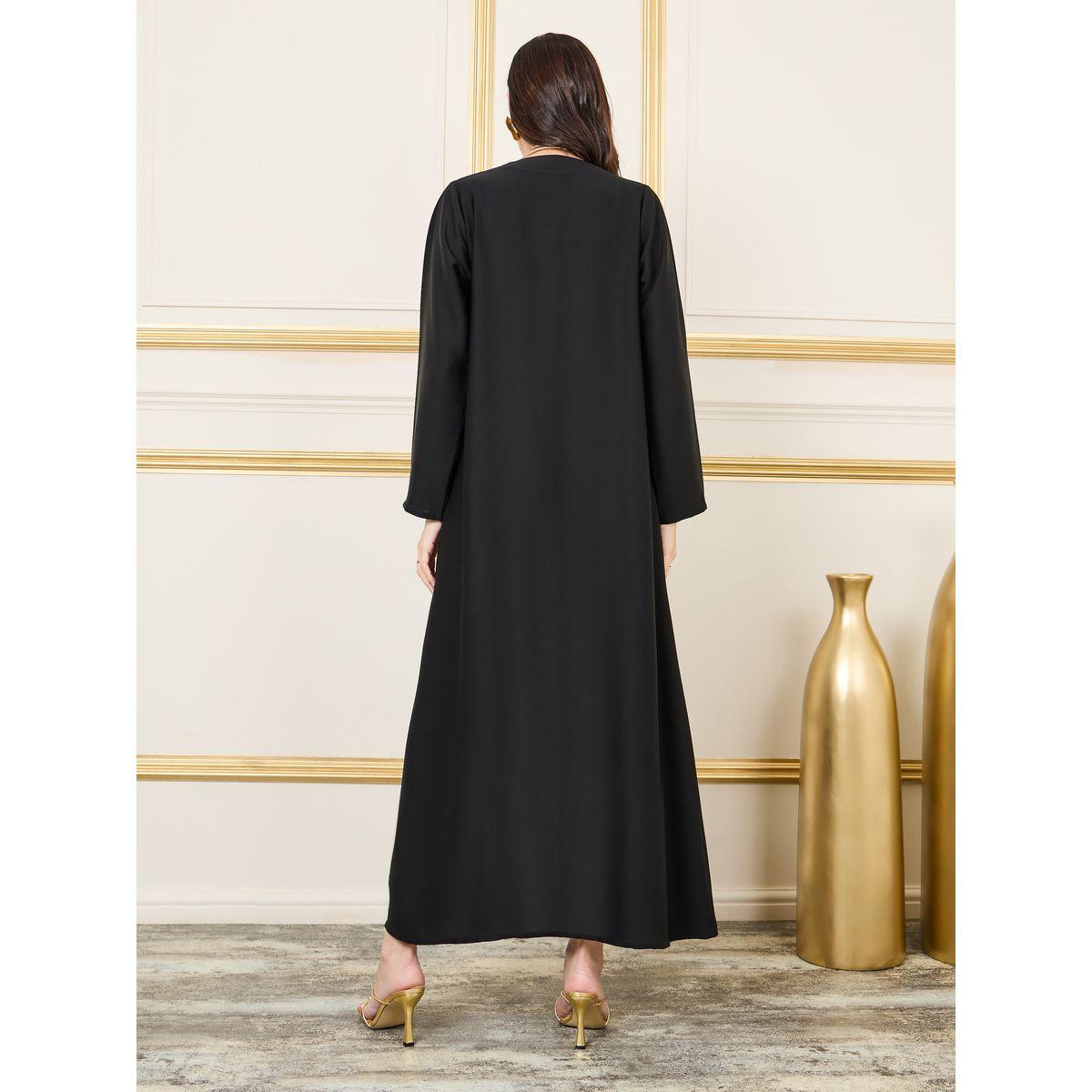 عباية سادة مفتوحة من الامام-women-arabicclothing-abayas-image-1