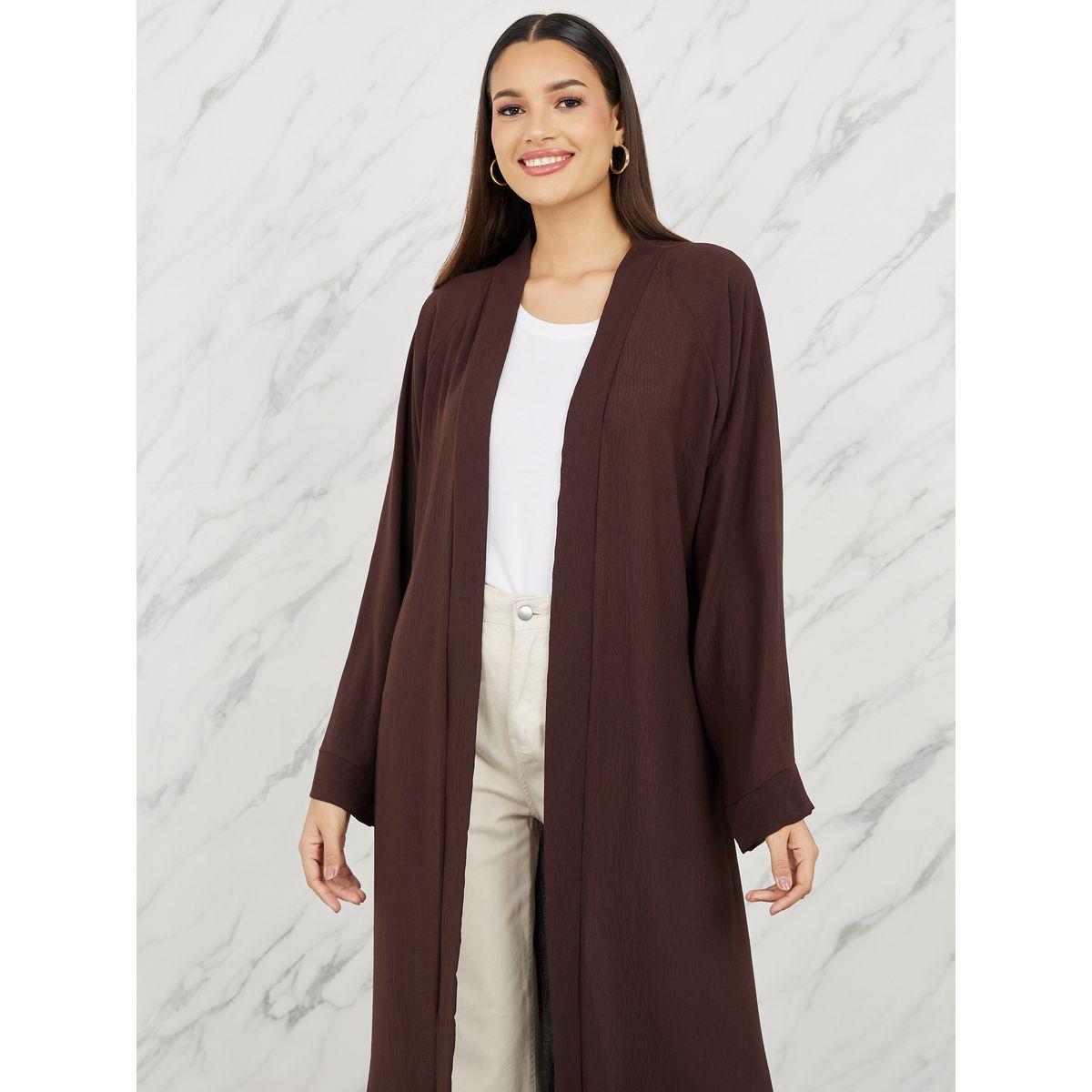 Styli Raglan Sleeves Open Front Maxi Abaya-women-arabicclothing-abayas-image-2