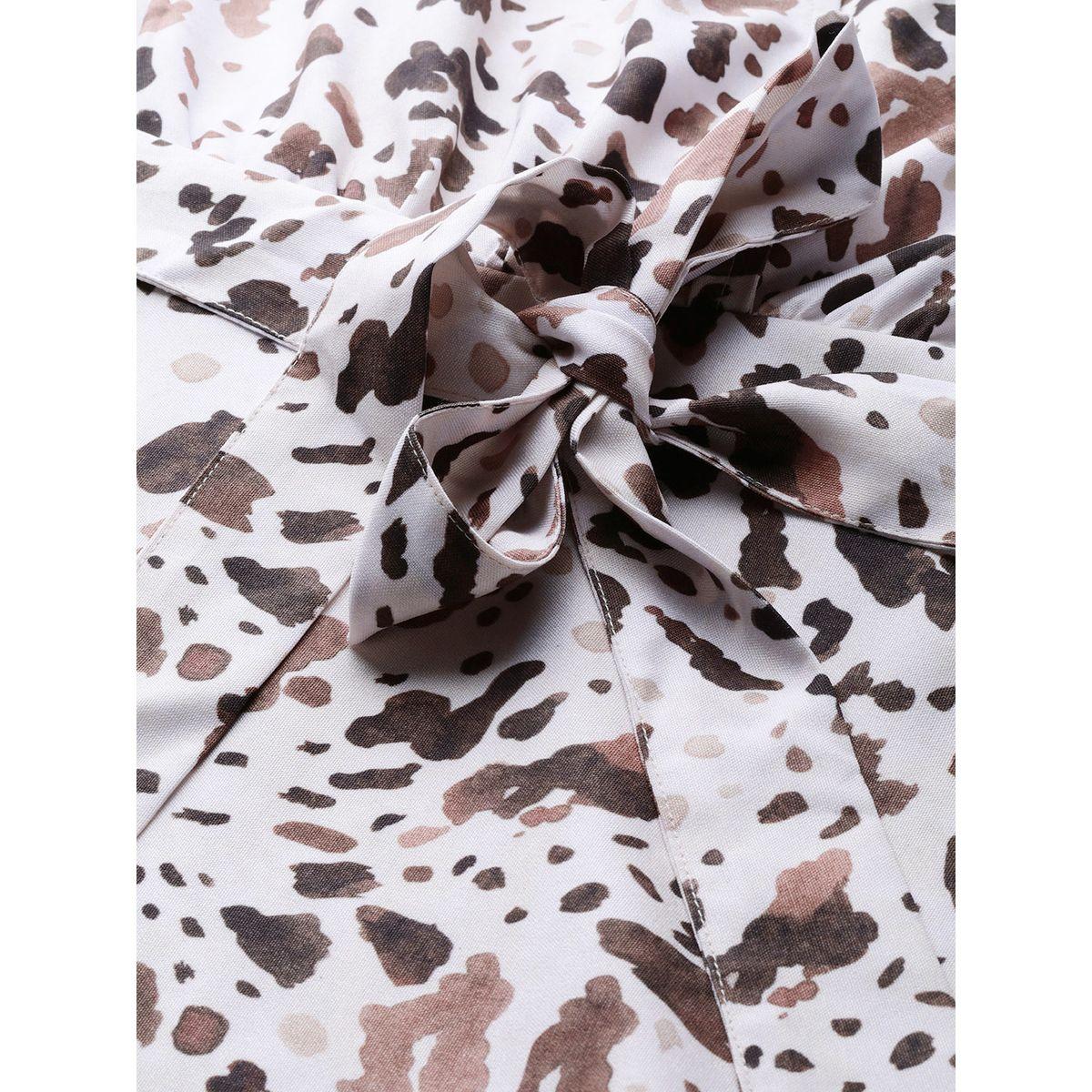 Sassafras X Styli Leopard Print Puff Sleeves Belted Midi Dress-women-clothing-dresses-image-5