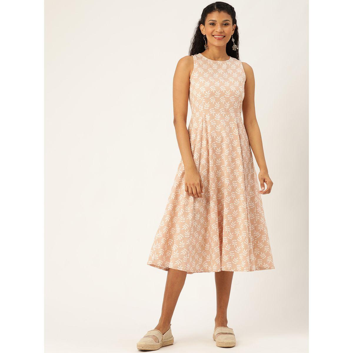 فستان ميدي بلا اكمام ومطبع بالكامل ساسافراس × ستايلي-women-clothing-dresses-image-1
