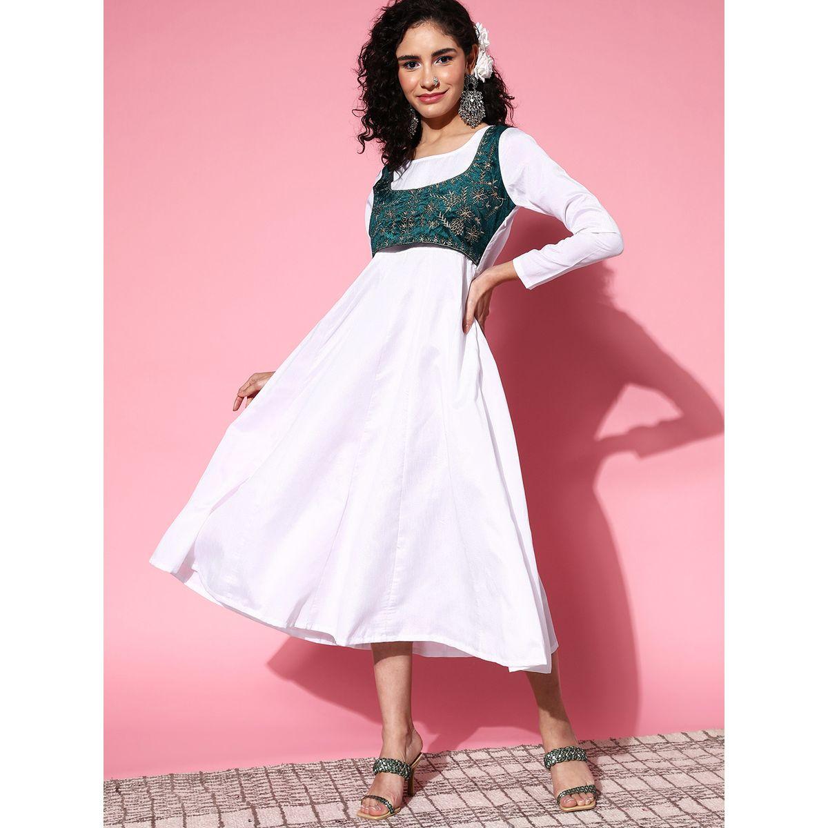 Sassafras X Styli Velvet Embroidered Jacket Anarkali Midi Dress-women-clothing-dresses-image-1