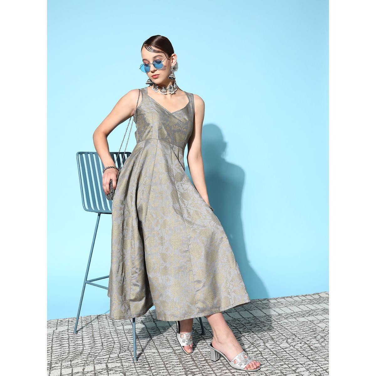 فستان اناركالي ميدي مطبع بزهور ساسافراس × ستايلي-women-clothing-dresses-image-3