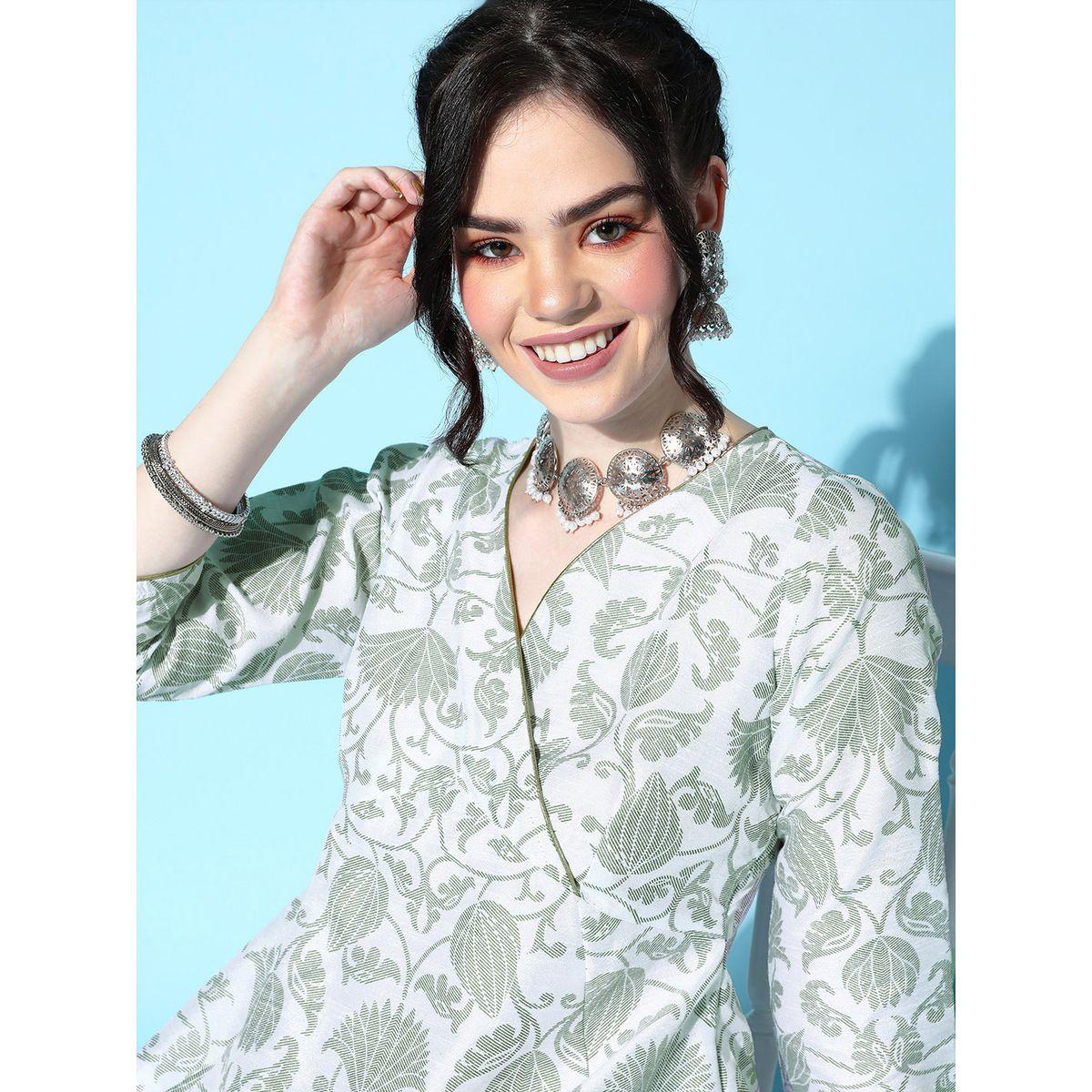 Sassafras X Styli Brocade Floral Print Anarkali Midi Dress-women-clothing-dresses-image-2