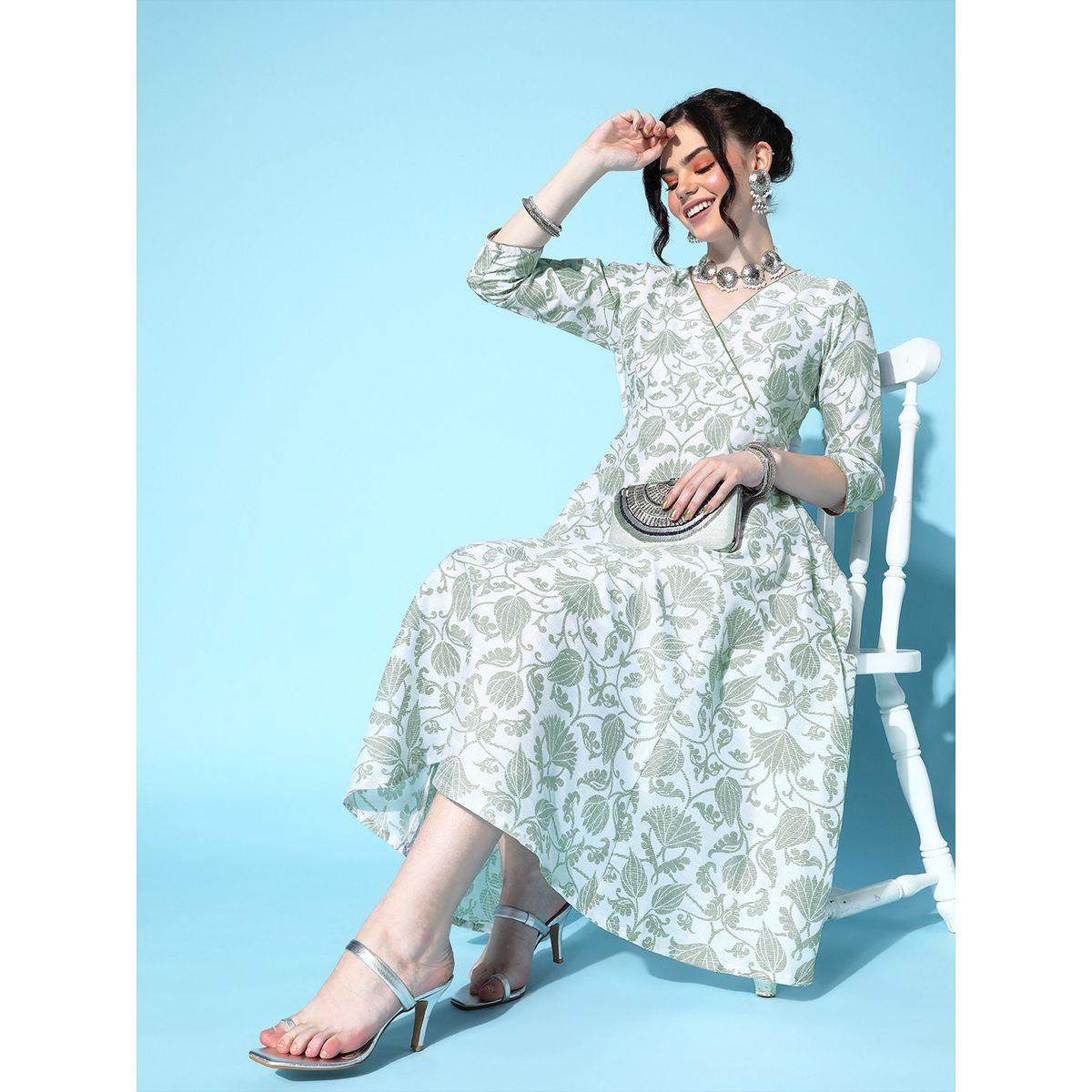 Sassafras X Styli Brocade Floral Print Anarkali Midi Dress-women-clothing-dresses-image-4