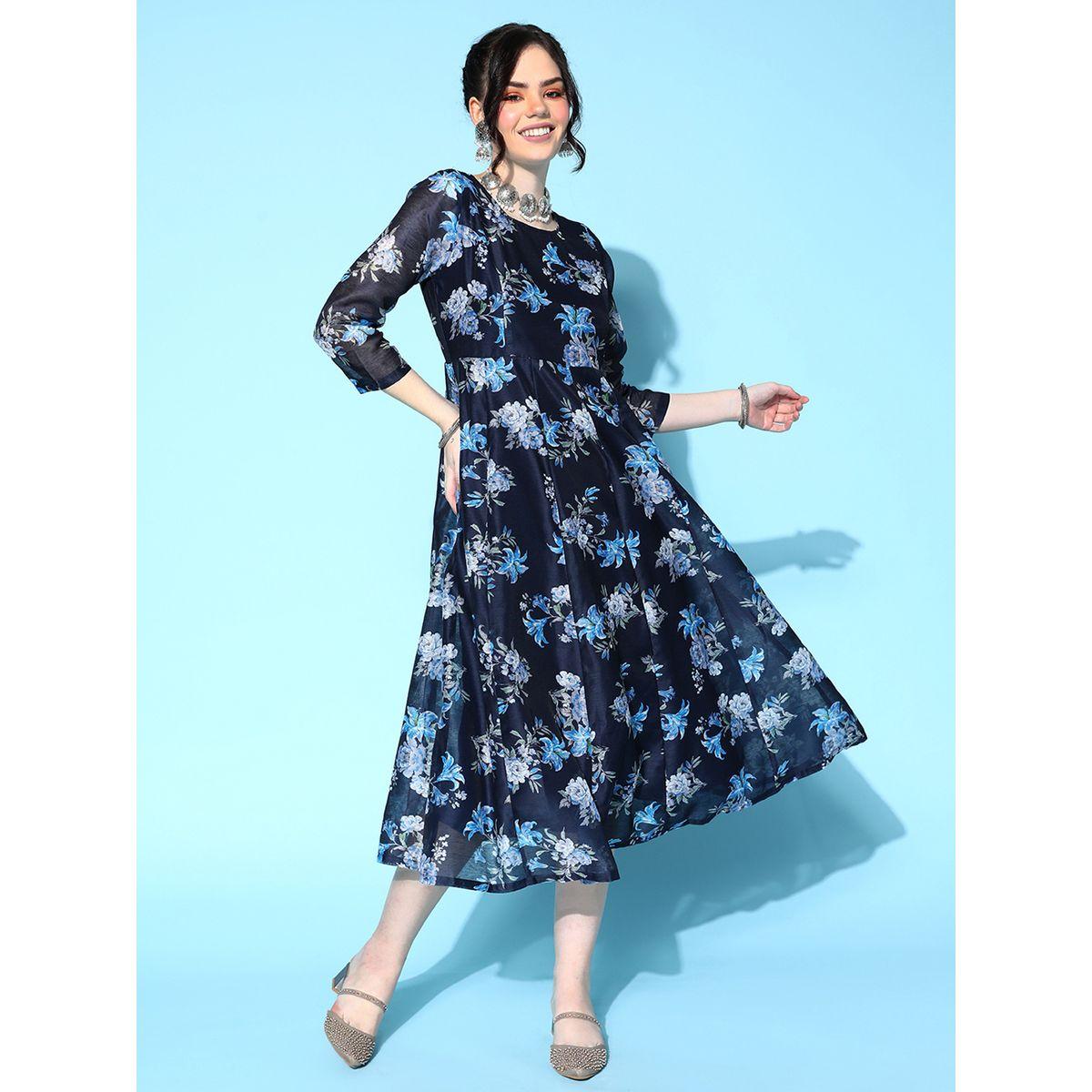 Sassafras X Styli Floral All Over Print Anarkali Midi Dress-women-clothing-dresses-image-3