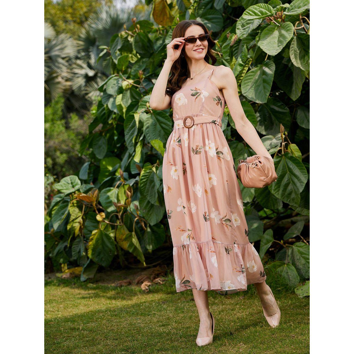 Sassafras X Styli Floral Print Belted Strappy Midi Dress-women-clothing-dresses-image-2