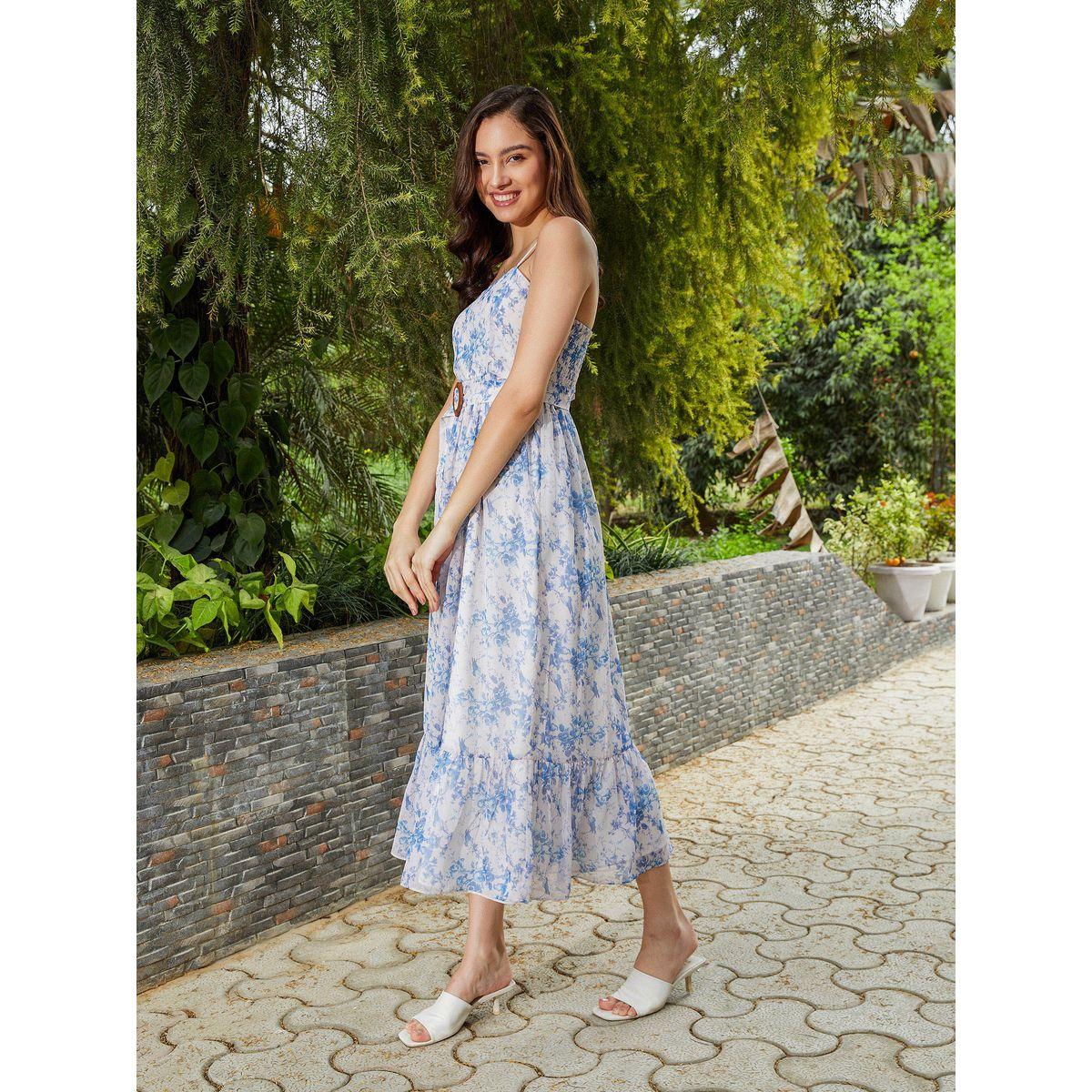 Sassafras X Styli Flora Print Strappy Buckle Belted Maxi Dress-women-clothing-dresses-image-4