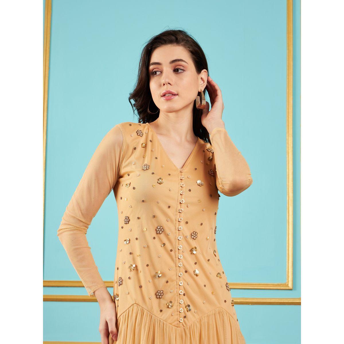 فستان ميدي بتداخلات شبكية ساسافراس × ستايلي-women-clothing-dresses-image-4
