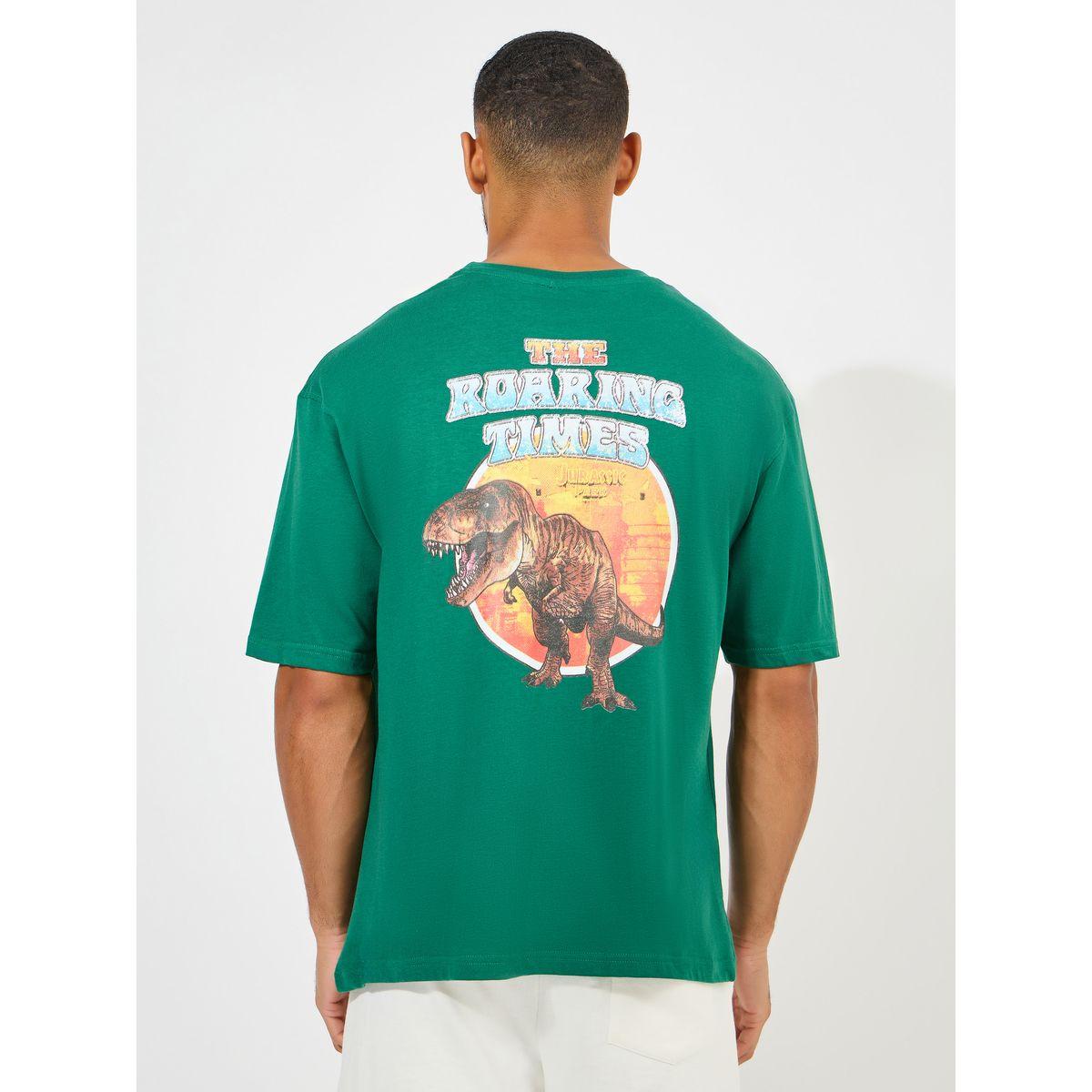 Styli Jurassic Park Graphic Print Compact Jersey Oversized T-Shirt-men-clothing-tshirtsandpolos-tshirts-image-5
