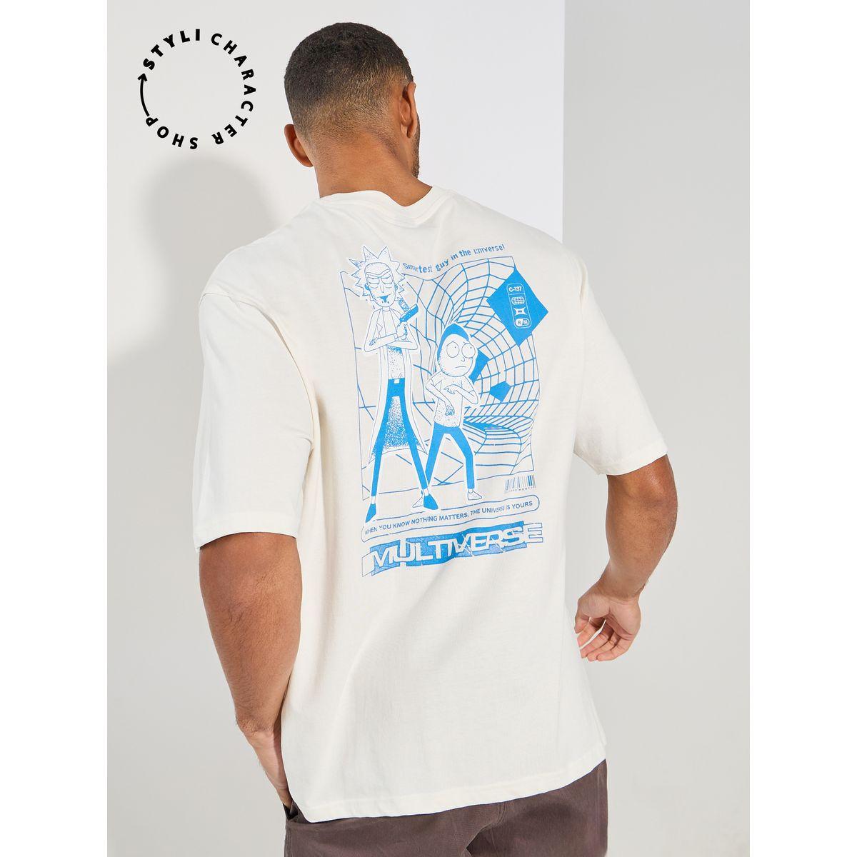 Styli Rick & Morty Graphic Print Compact Jersey Oversized T-Shirt-men-clothing-tshirtsandpolos-tshirts-image-1