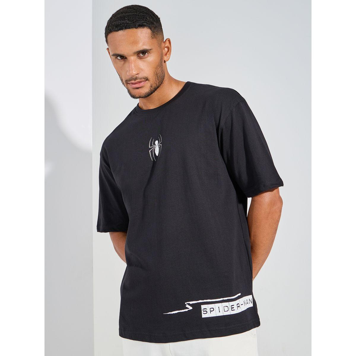 Styli Spiderman Placement Graphic Compact Jersey Oversized T-Shirt-men-clothing-tshirtsandpolos-tshirts-image-1