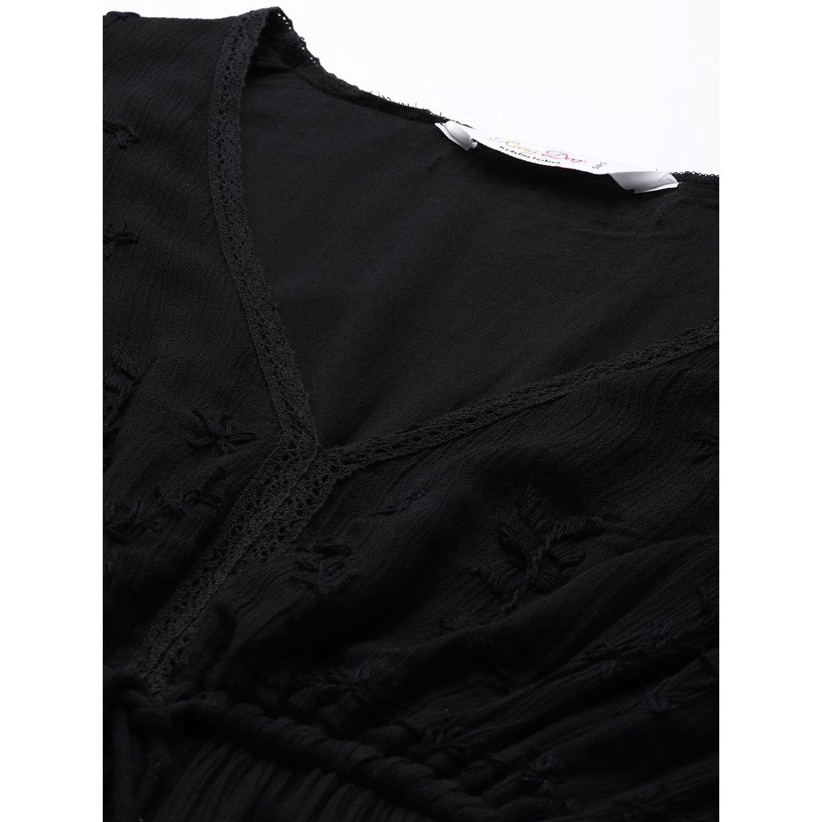 Sanskrutihomes X Styli Embroidered Lace Detail A-Line Maxi Dress with Side Slt-women-clothing-dresses-image-5