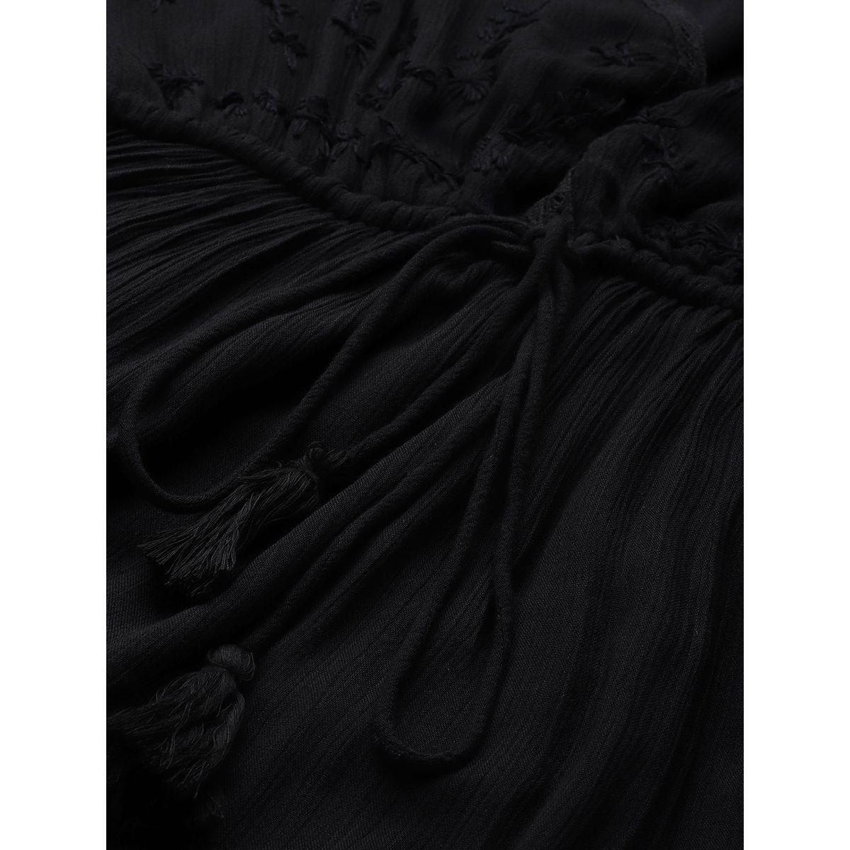 Sanskrutihomes X Styli Embroidered Lace Detail A-Line Maxi Dress with Side Slt-women-clothing-dresses-image-6
