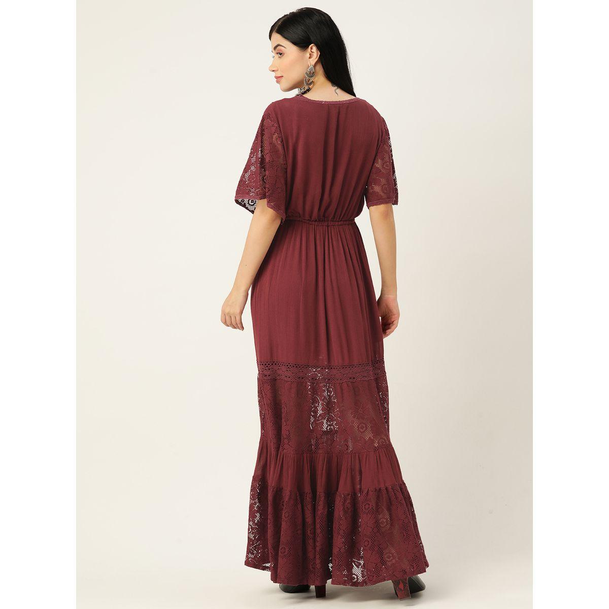 فستان طويل بتفاصيل دانتيل وشق جانبي سانسكريتي هومز × ستايلي-women-clothing-dresses-image-3