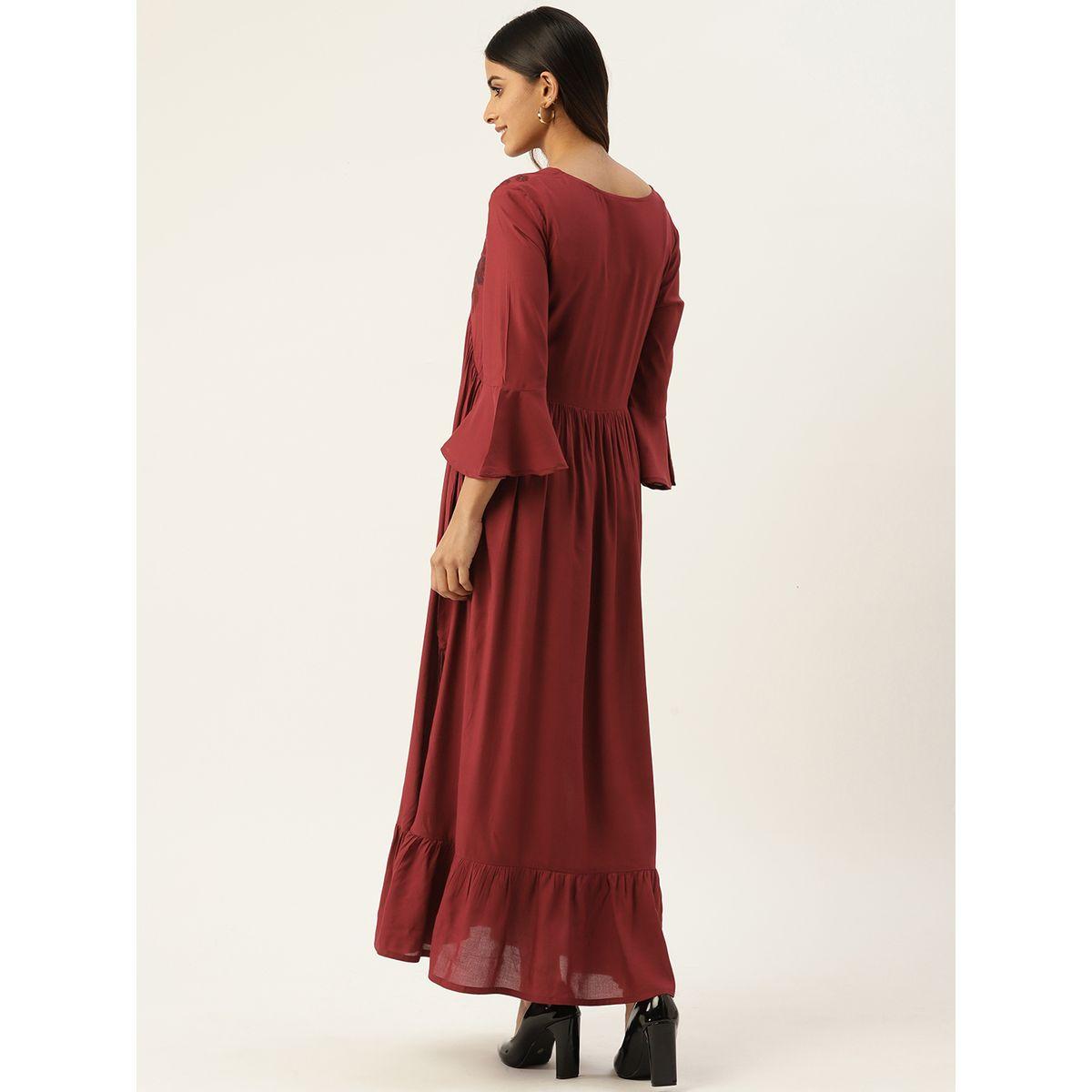 فستان طويل بكسرات وشق جانبي سانسكريتي هومز × ستايلي-women-clothing-dresses-image-4