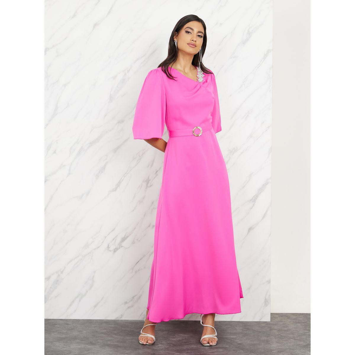 Styli Embellished Metal Belted A-Line Maxi Dress-women-clothing-dresses-image-1
