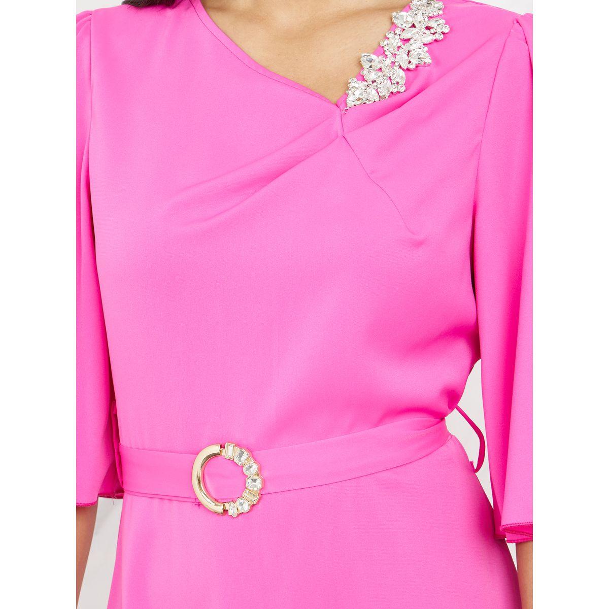 Styli Embellished Metal Belted A-Line Maxi Dress-women-clothing-dresses-image-3
