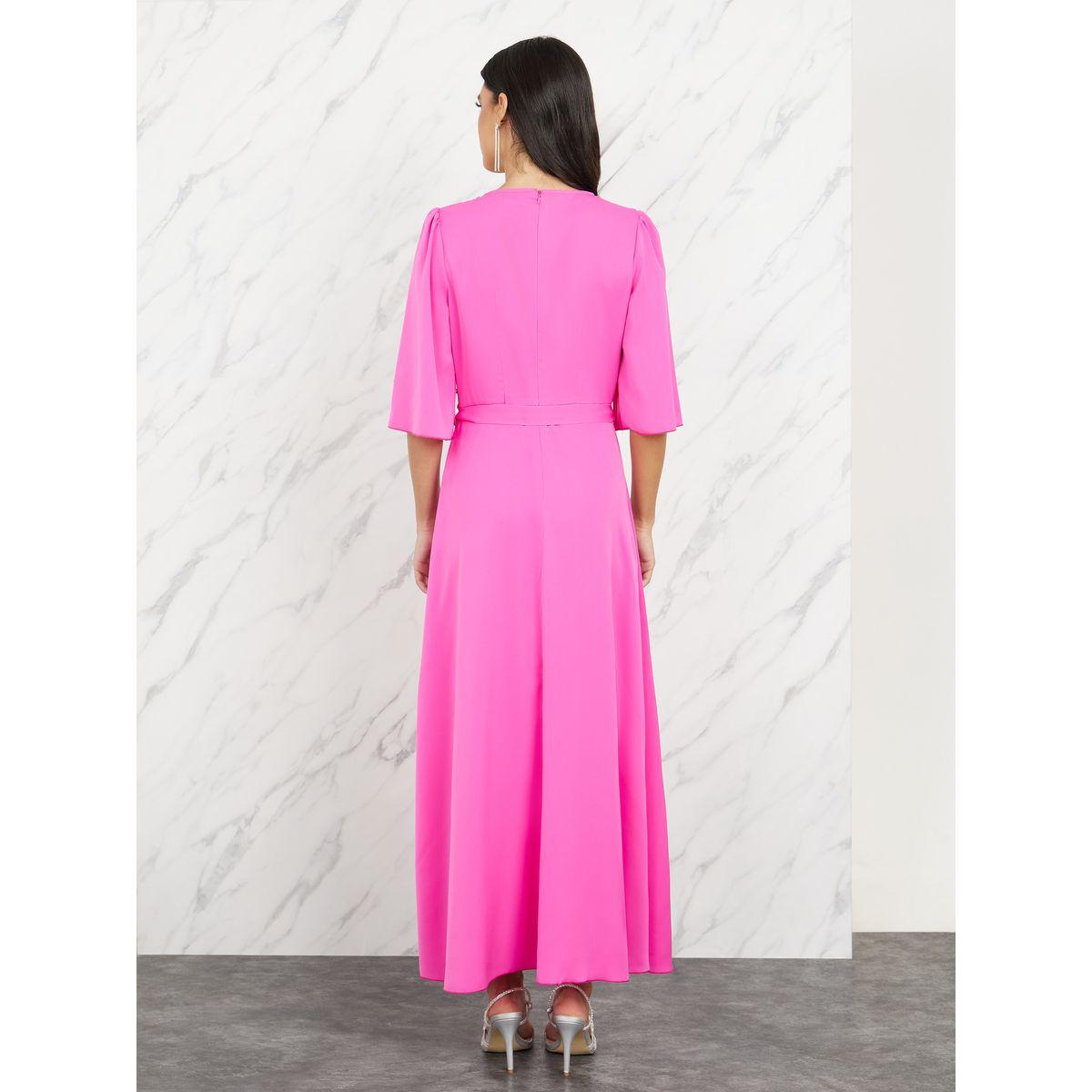 Styli Embellished Metal Belted A-Line Maxi Dress-women-clothing-dresses-image-4