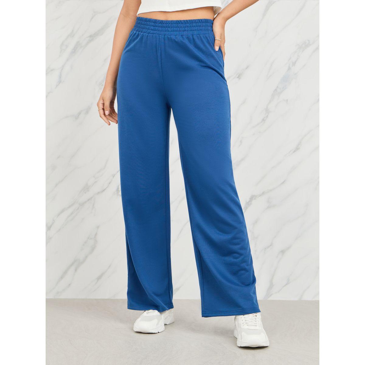Styli Solid Elastic Waistband Wide Leg Pants-women-clothing-bottoms-trousers-image-1