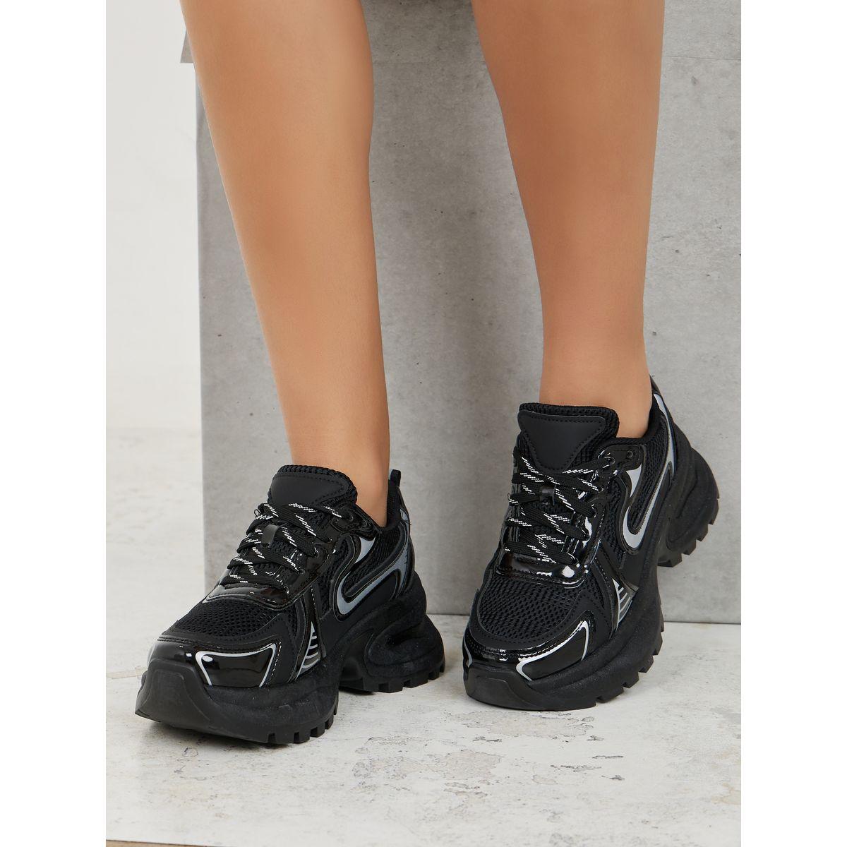 Styli Textured Mesh Insert Low Top Chunky Sneakers-women-shoes-sneakers-image-1