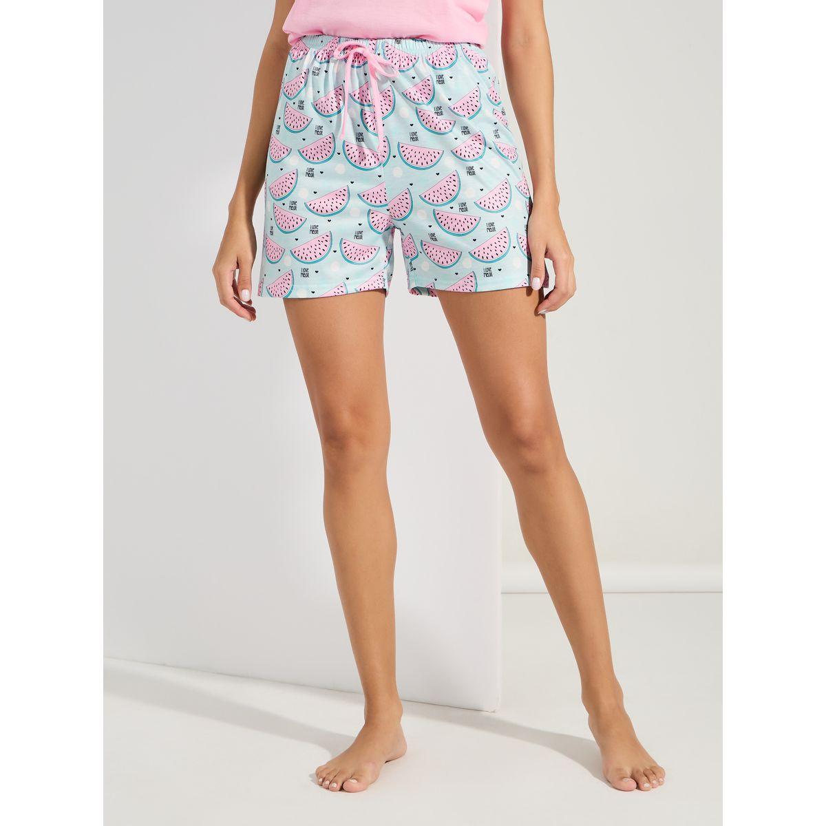Styli Unwind One In A Melon Graphic Drop Shoulder T-Shirt & Shorts Set-women-clothing-nightwear-pyjamas-shortsets-image-4