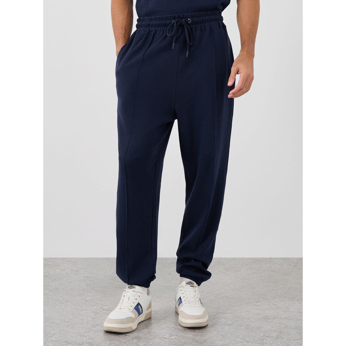 Styli Waffle knitted Oversize T-Shirt with Pintuck Joggers Co-Ords-men-clothing-coordsets-image-4