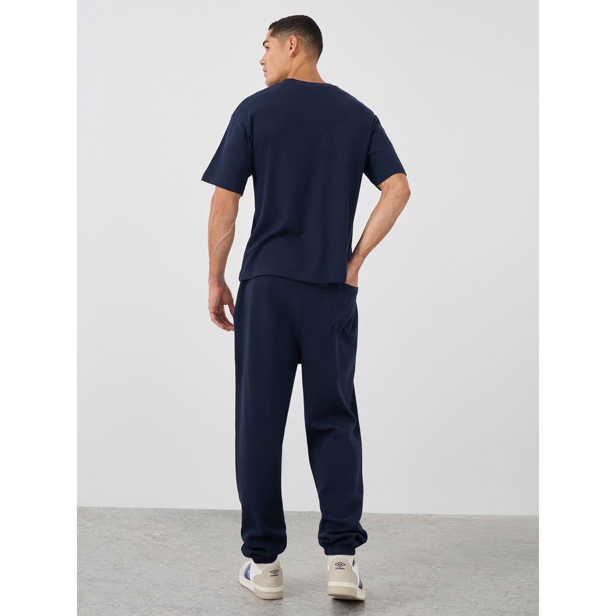 Styli Waffle knitted Oversize T-Shirt with Pintuck Joggers Co-Ords-men-clothing-coordsets-image-5