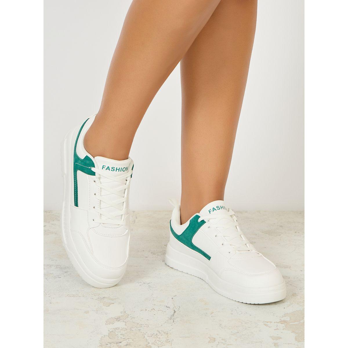 Styli Contrast Collar Stitch Detail Casual Shoes-women-shoes-sneakers-image-1